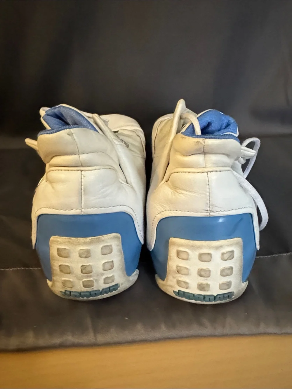 Jordan White Sneakers with Blue Interior